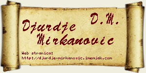 Đurđe Mirkanović vizit kartica